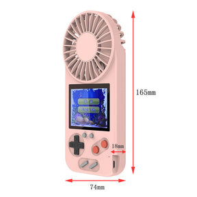 Handheld Game Console with USB Fan Built-in 500 Classic Games for Kids Adult-Pink