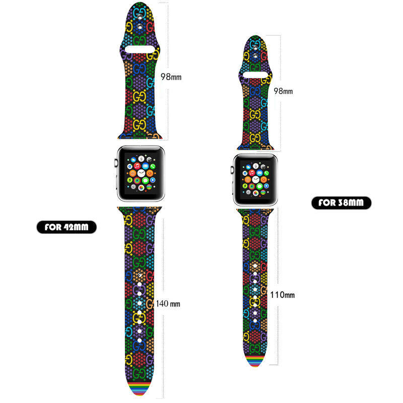 Fashion Painted Printing Silicone Watchband for Apple Watch SE & Series 6/5/4/3/2/1-B12