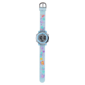 Kids Digital Sport Watches LED with 7 Colors Backlight 3D Butterfly Wristwatch-Blue