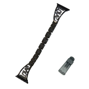 Love Stainless Steel Watch Band Adjustable Wristbands for Apple IWatch Series SE/1/2/3/4/5/6 For Women-Black