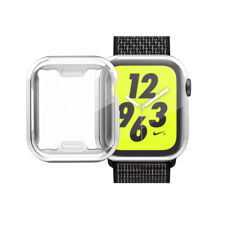 TPU All Around Screen Protective Cover for iWatch SE/6/5/4/3/2/1-Silver