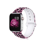 Color Printing Silicone Watch Band For Apple Watch SE/6/5/4/3/2/1(Pink Leopard)