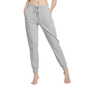 Womens Yoga Jogging Pants Cotton Casual Sports Pants-Gray