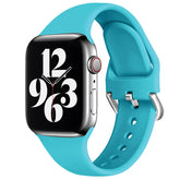 Silicone Sport Replacement Strap with Classic Clasp for iWatch Series SE 6 5 4 3 2 1-DuckGreen
