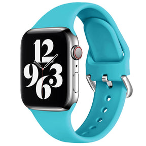 Silicone Sport Replacement Strap with Classic Clasp for iWatch Series SE 6 5 4 3 2 1-DuckGreen