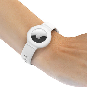 Apple Airtags Watch Strap Silicone Protective Sleeve-White