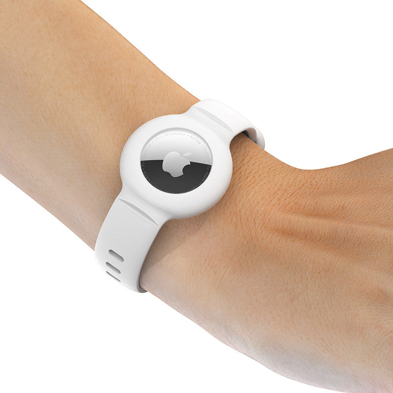 Apple Airtags Watch Strap Silicone Protective Sleeve-White