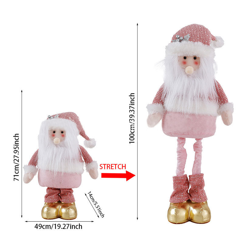 39Inch Stractable Santa Claus Doll Standing Plush Decorations