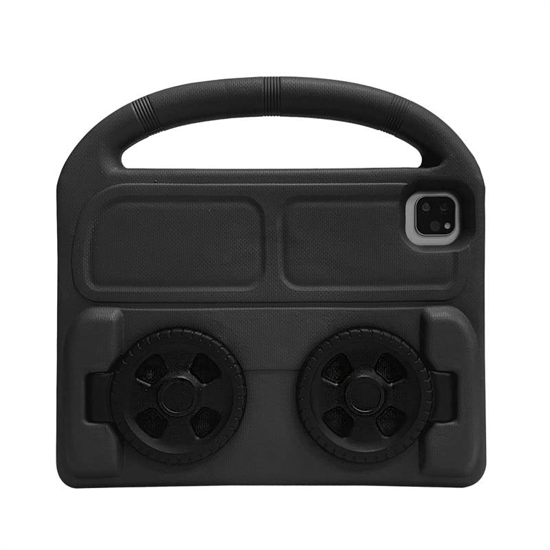 Wheel iPad Case For iPad Pro 11/Air4 10.9 inch Shockproof Stand Cover With Handle Stand-Black