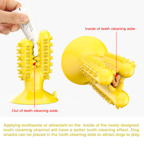 Dog Toothbrush Cactus Chew Toys Dog Teeth Cleaning Stick-Yellow