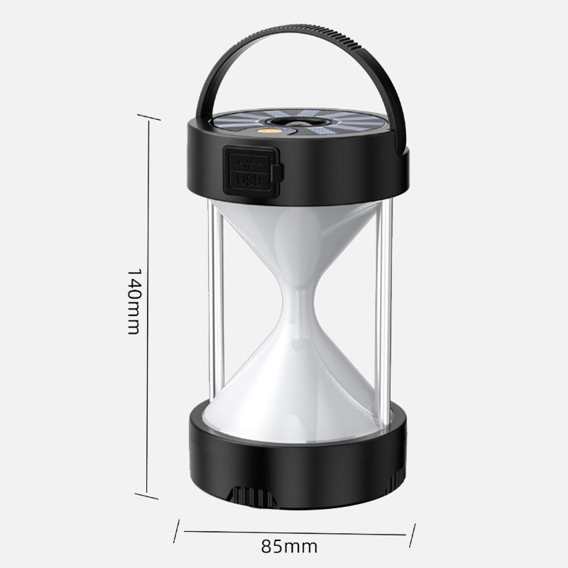Solar Powered LED Camping Tent Lights with 1800mAh-Black