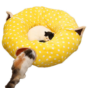 Cat Tunnel Soft Bed with Central Mat Foldable Toy-1