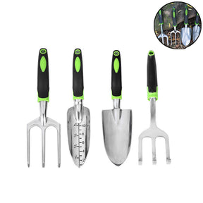 4 Pack Garden Tool Set Garden Hand Shovels Aluminum Alloy Garden Trowels with Ergonomic Rubberized Non-Slip Grip