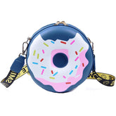 Womens Doughnut Crossbody Purse PU Shoulder Bag-Blue