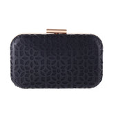 Womens PU Leather Grab Bag Formal Occasion Party Wallet-Black