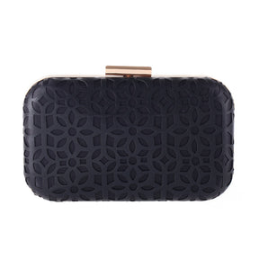 Womens PU Leather Grab Bag Formal Occasion Party Wallet-Black