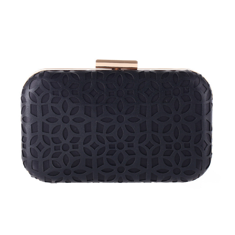 Womens PU Leather Grab Bag Formal Occasion Party Wallet-Black