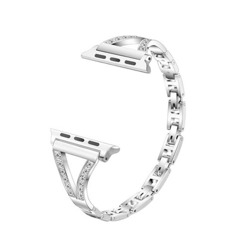 RZ Watch Band Business Stainless Steel Wristbands for Apple IWatch Series SE/1/2/3/4/5/6 For Women-Silver