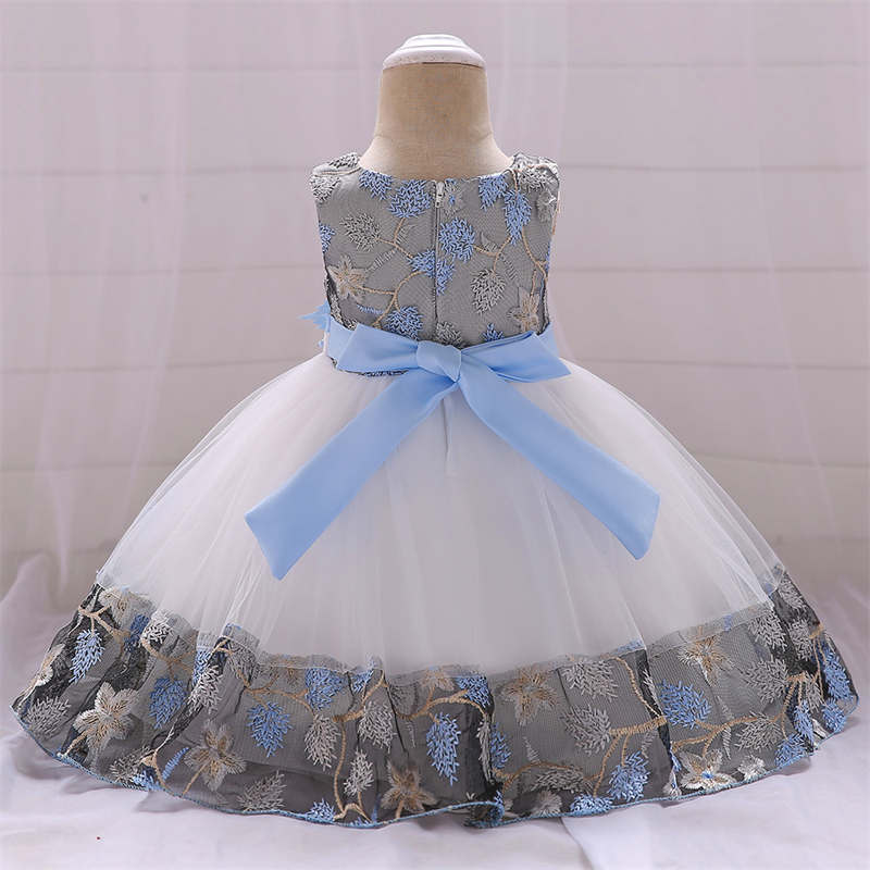 Toddler Pageant Flower Girl Lace Dress Little Girls Party Wedding Formal Dresses-SkyBlue