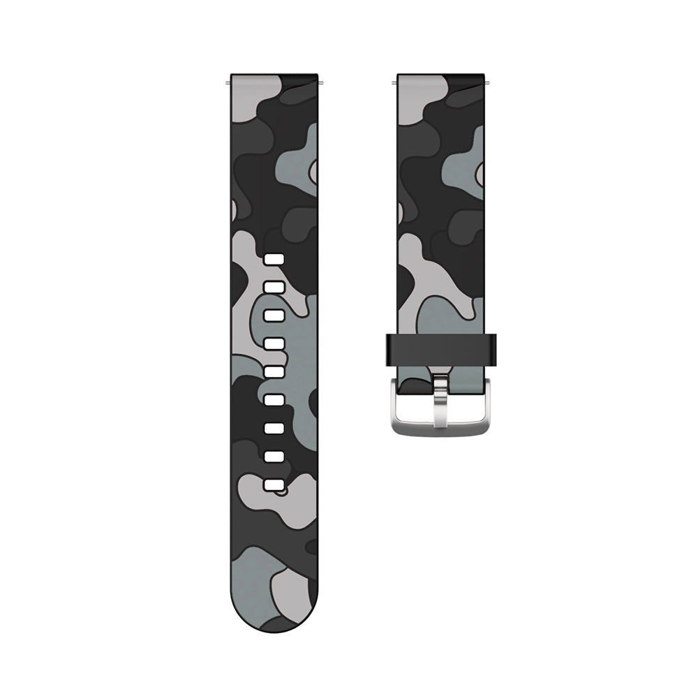 Camo Silicone Watch Band For Samsung Galaxy Watch 42/46mm Gear S3 Frontier/Classic(Camo Gray2)