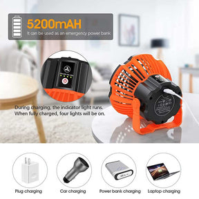 Protable Camping Fan for Tents with LED Light Remote Control Power Bank for Outdoors