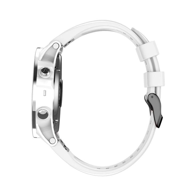 Silicone Replacement Band 20mm Quick Release Easy Fit For Garmin Fenix 5S/5S Plus/6S/6S Pro Smartwatch Black Steel Buckle-White