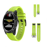 22mm 26mm Sport Silicone Watchband For Garmin Fenix  5Plus/5X Plus Easy Fit Quick Release Starp Black Steel Buckle-Lime