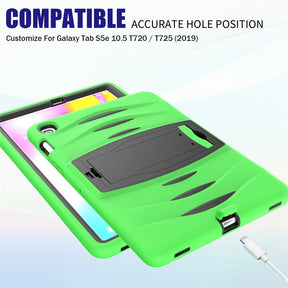 Shock Wave Kickstand Case Anti-Fall Protection For Samsung Tab S5E 10.5 T720/T725(2019)-Green