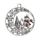 Solid Pewter Christmas Tree Ornament for Home Party Decorations-Snowman