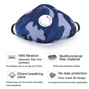 Winter Hats for Men Windproof Warm Hat with Ear Flaps for Skiing And Outdoor Riding-Camouflage Blue