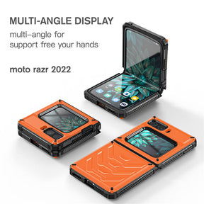 Armorer Full-Body Rugged Protection Case for Moto RAZR 5G Flip Phone 2022-Orange