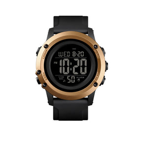 Digital Sports Watch Back Light Watch-Gold