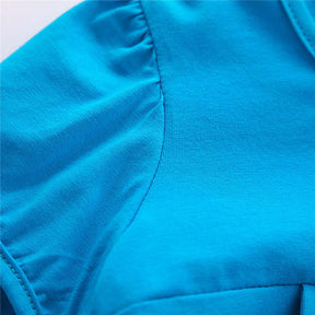 Winter Cotton Toddler Girl Clothes Long Sleeve Girls Dresses For Kids-Light Blue