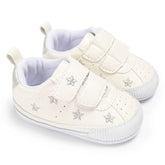 Baby Boys Girls Shoes Non-slip Velcro Sneakers Toddler First Walkers Shoes-StarSilver