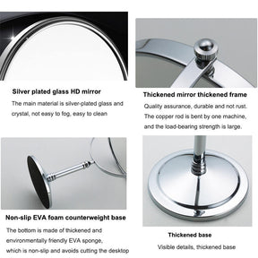 8in Standing Mirror Dual-Sided Magnifying Makeup Mirror-Nickel