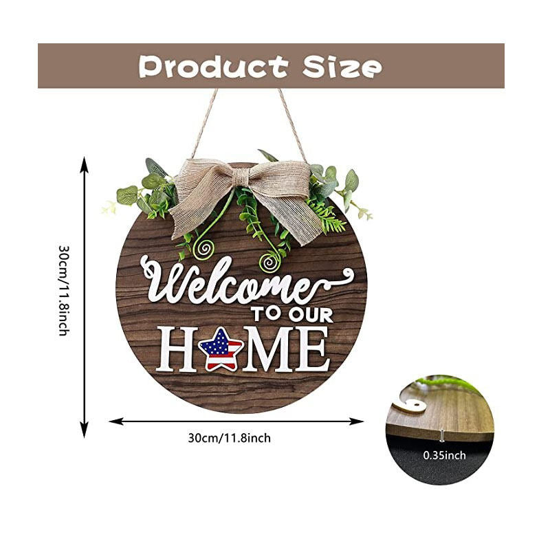 Welcome Sign Wreath Interchangeable Seasonal Holiday Home Decoration