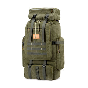 80L Outdoor Tactical Backpack Large Capacity Waterproof Backpack for Camping Hiking-ArmyGreen