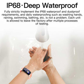 F64T Smart Watch Fitness Tracker with Blood Oxygen Heart Rate Temperature Monitor-Blue