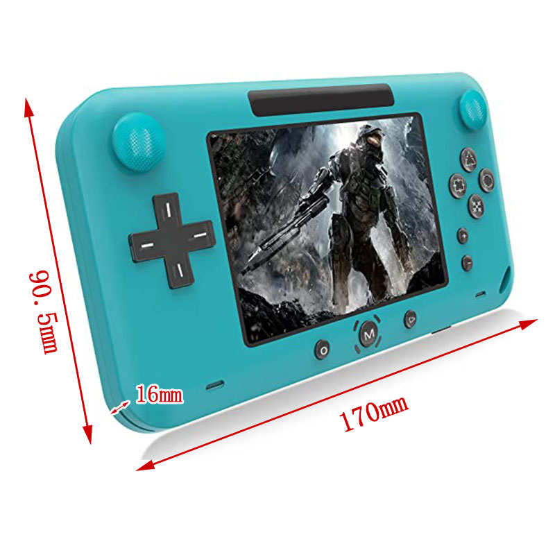 4 in Retro Handheld Game Console 208 Classic FC Games Supports TV Connection-Blue