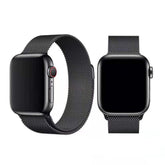 Metal Mesh Watch Watch Band With Steel Magnetic Absorption Loop For Apple Watch SE/6/5/4/3/2/1(Black)