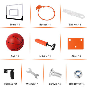 Indoor Mini Basketball Hoop Set Toy Gifts for Kids Boys Teens