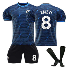 Chelsea Away Jersey ENZO #8 Soccer Jersey Kids Adult 3-Pieces Jersey Kits