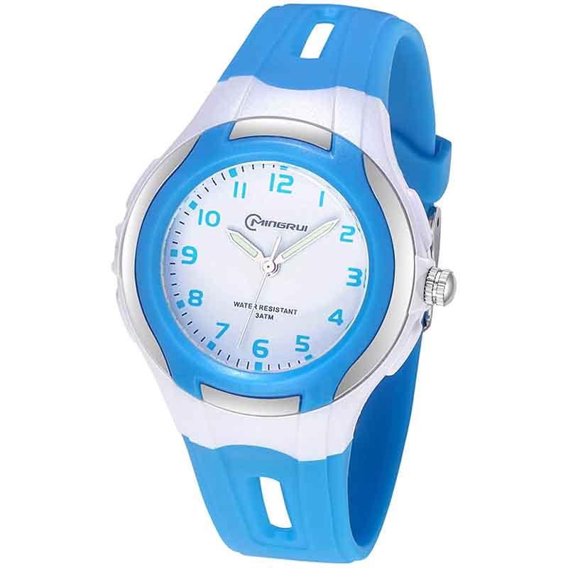 Kids Waterproof Learning Time Wrist Watch-Blue