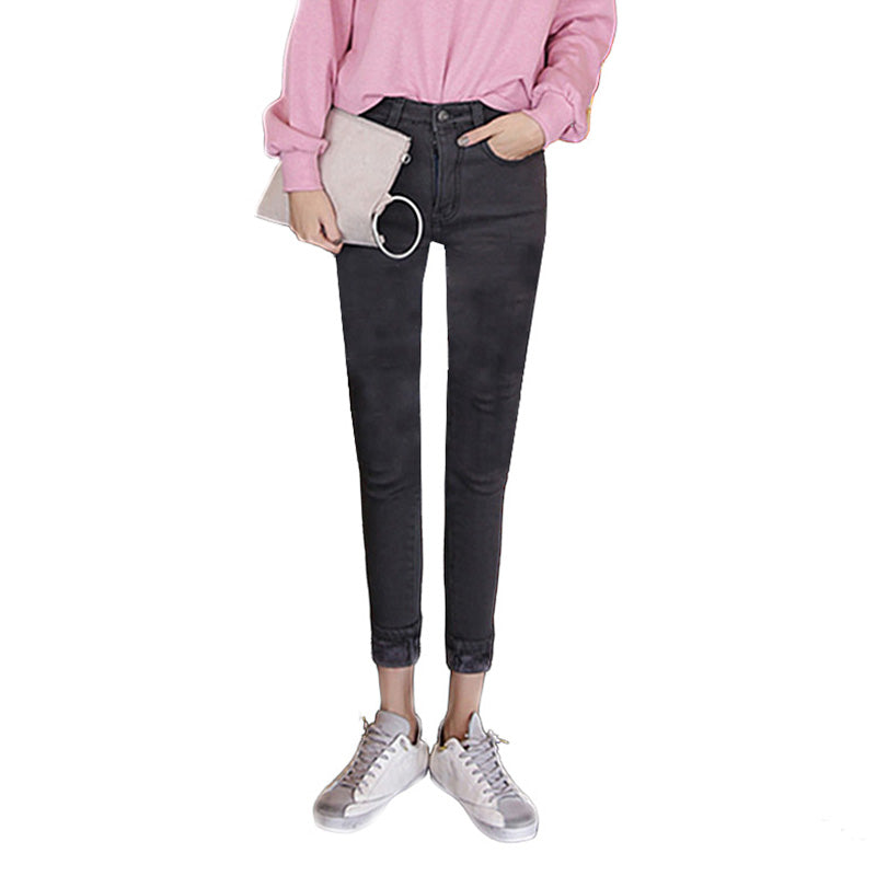 Womens Jeans with Pockets High Waist Stretch Denim Pants-9905-Grey