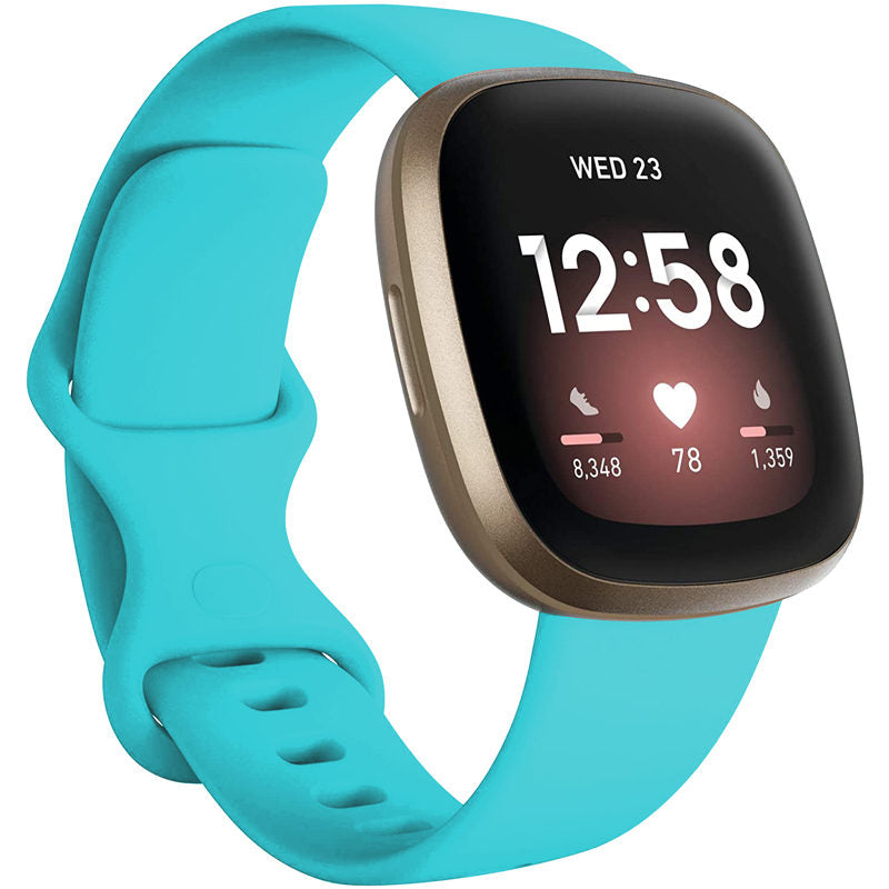 Soft Silicone Sport Replacement Strap For Fitbit Versa 3/Fitbit Sense Small Large-DuckGreen