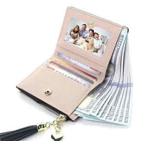 Women Small Wallet RFID Bifold Compact Wallet-Black