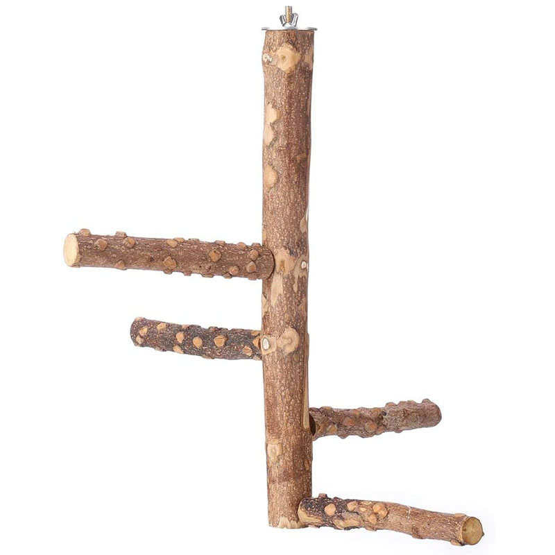 Bird Perch Natural Wood Stand for 3-4pcs Small Medium Parrots