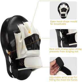 Boxing Curved Focus Punching Mitts Thickening Leatherette Training Hand Pads for Karate Gym