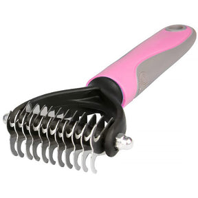 Pet Grooming Undercoat Rake with Two-Side Safe Hair Removal Comb-Pink