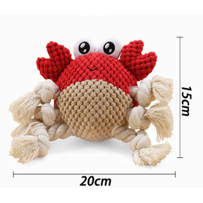 Dog Squeak Toy Partially Filled with The Chew Toy Suitable for Puppy and Medium Dogs-Crab